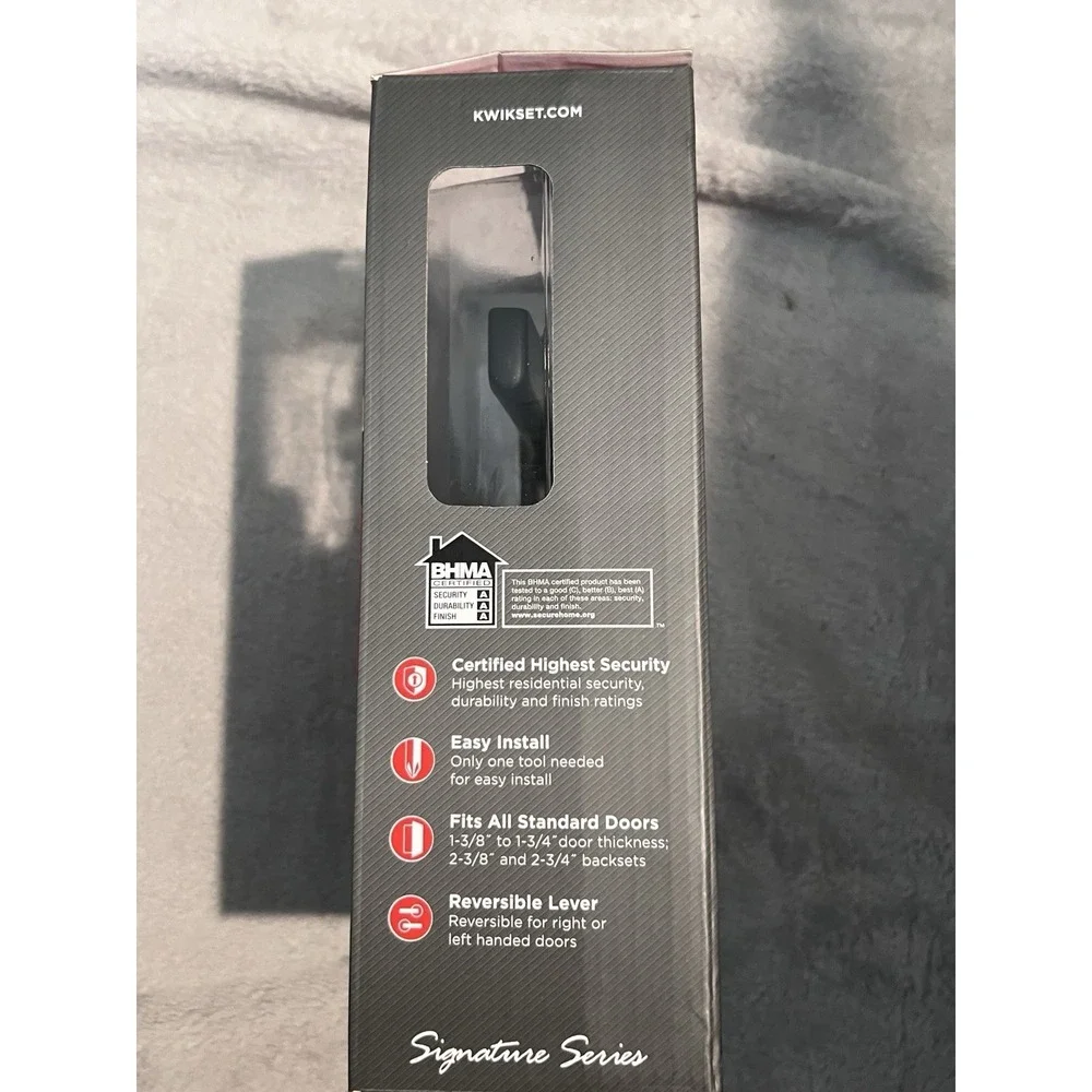 Kwikset Tripoli Matte Black Exterior Keyed Entry Door Handle Smart Key